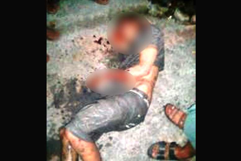 Kondisi pelaku usai dihajar massa.