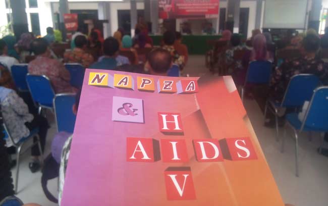 Suasana sosialisasi pencegahan dan penanggulangan HIV/AIDS di Kecamatan/Kota Bojonegoro. foto: eky nurhadi/ BANGSAONLINE
