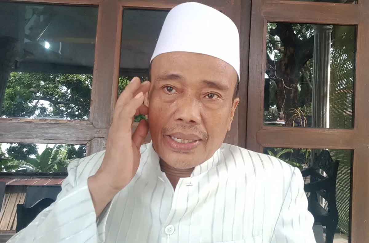 Ketua MUI Kota Probolinggo, KH Nizar Irsyad, saat memberi keterangan terkait hoax penculikan anak yang kian marak.