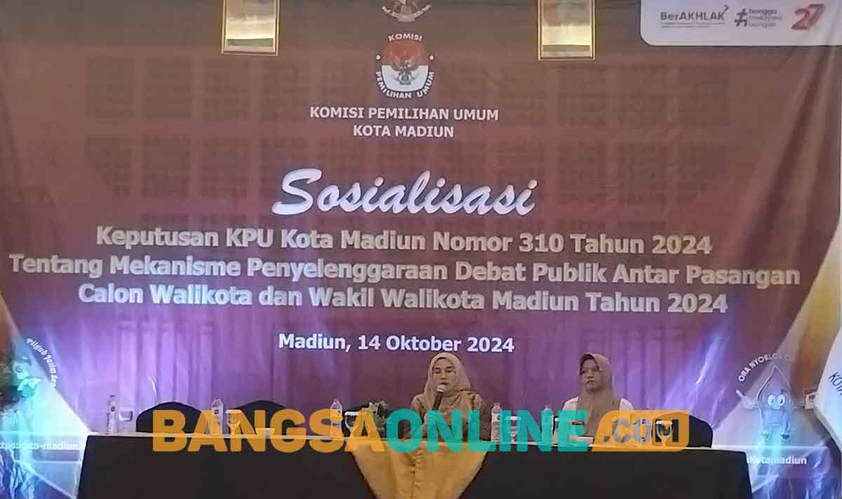 Sosialisasi debat publik yang digelar KPU Kota Madiun. Foto: HENDRO SUHARTONO/BANGSAONLINE