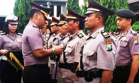 Prosesi sertijab di Polres Ponorogo. foto: istimewa