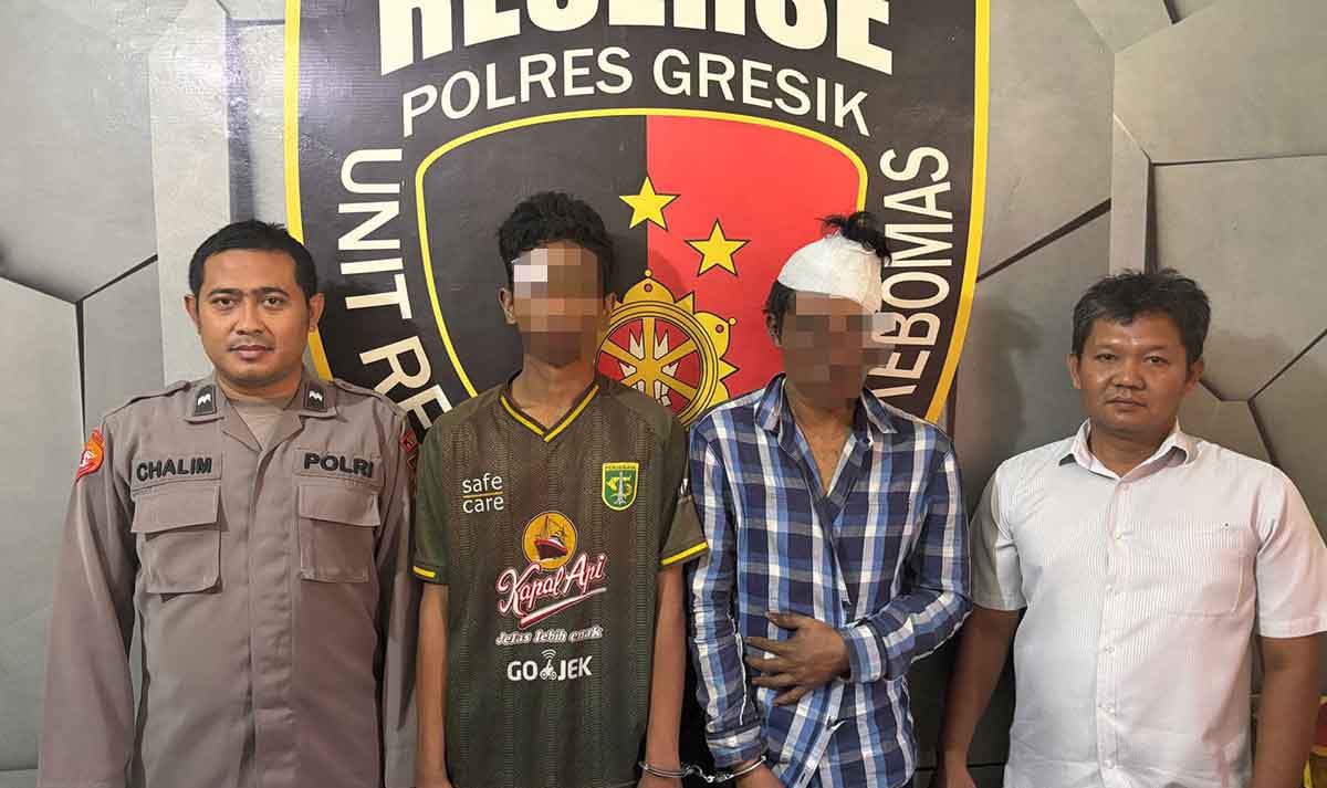 Petugas bersama para pelaku curanmor di Gresik. Foto: Ist