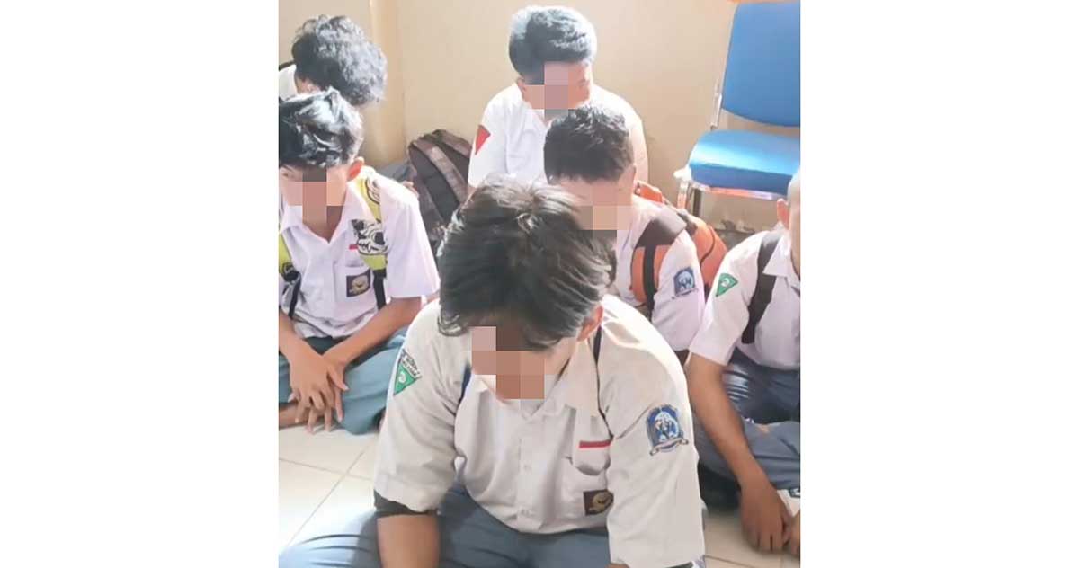 Tangkapan layar video razia terhadap pelajar yang terciduk Satpol PP Pamekasan saat jam belajar.