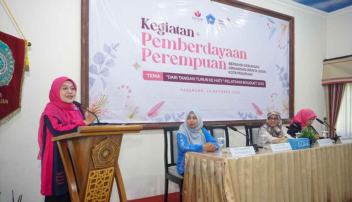 Ketua GOW Kota Pasuruan saat memberi sambutan.