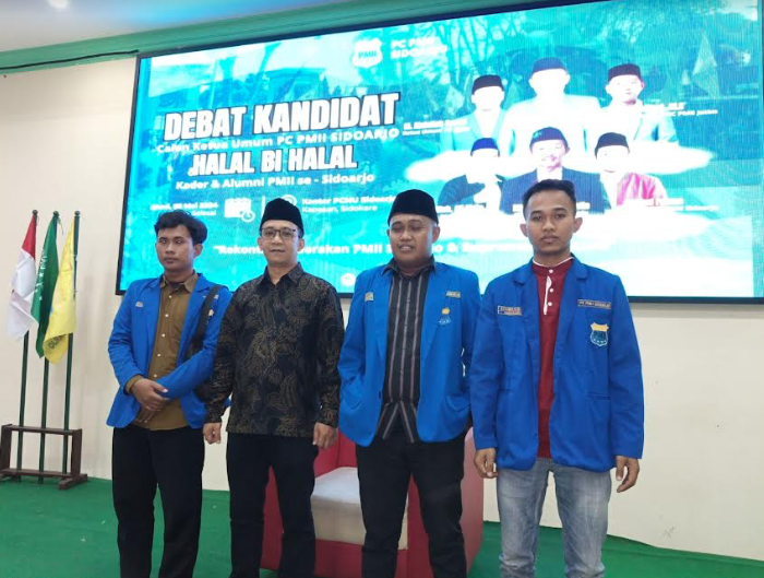 Acara halal bihalal dan debat kandidat calon ketua PC PMII Sidoarjo 2024-2025 (dok. Ist)