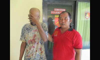 Tersangka diamankan di Mapolsek Candi