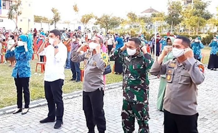 Forkopimda Kota Kediri Launching Jatim Bermasker di Kampung Tangguh Rusunawa