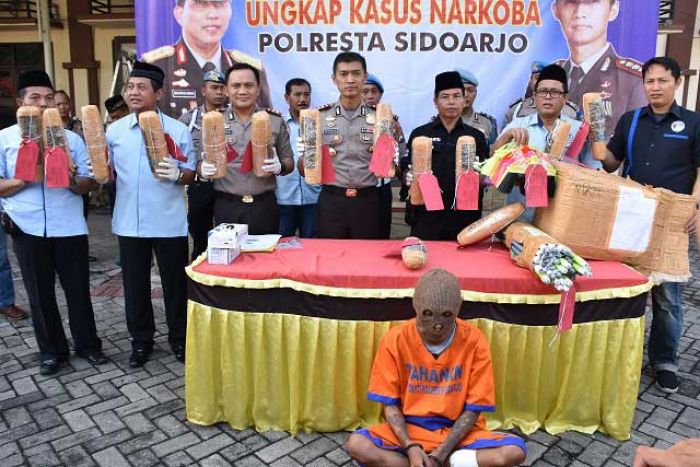 Pengedar Ganja 11,8 Kg Ditembak Polisi Sidoarjo