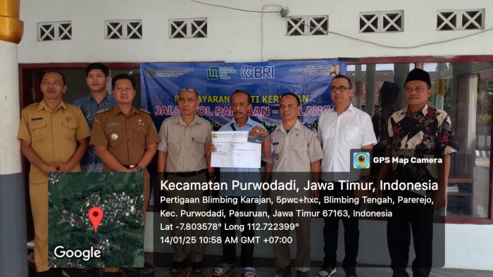 Kantah Pasuruan Laksanakan Pembayaran Ganti Rugi Jalan Tol Pandaan-Malang Kepada Warga Terdampak