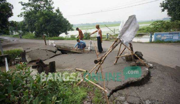 70 Hektar Padi di Jombang Terendam, Aliran Sungai Tertutup Jembatan Rusak 