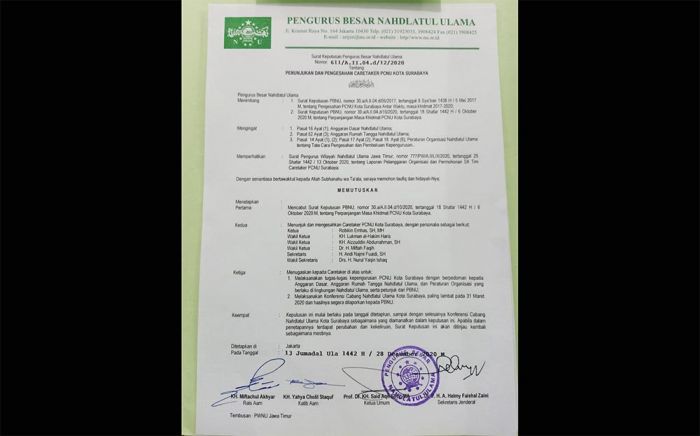 PCNU Kota Surabaya Dibekukan