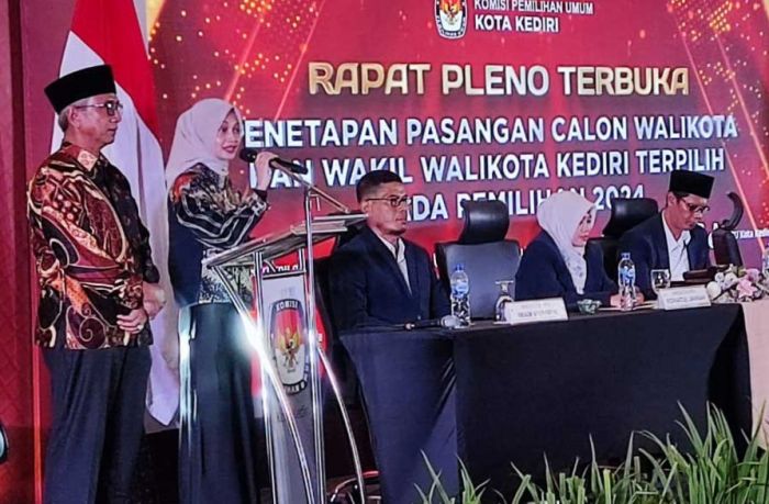 KPU Tetapkan Vinanda-Qowim Paslon Pemenang, Pj Wali Kota Kediri Beri Selamat