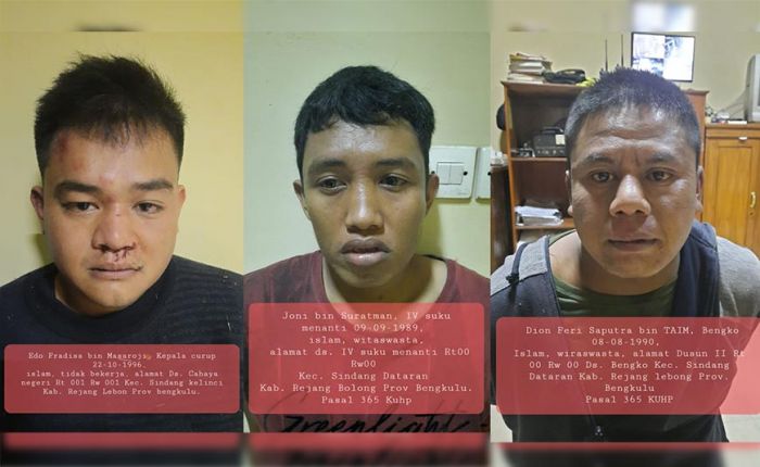 Komplotan Bandit Asal Bengkulu Spesialis Rampok Nasabah Diringkus, Ditembak Karena Melawan