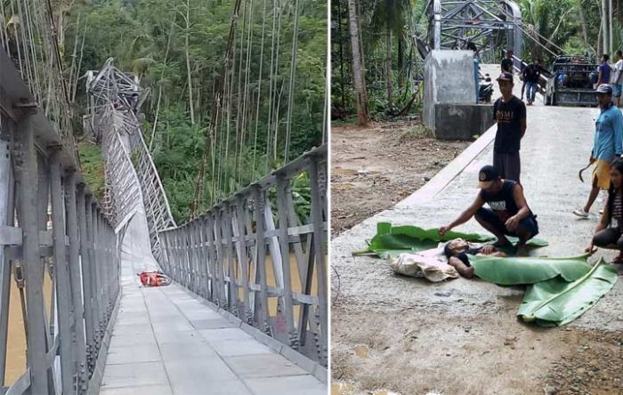 Jembatan Gantung di Semanten Pacitan Nyaris Putus, Dua Orang Dikabarkan Luka-luka