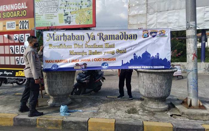 Jelang Ramadhan, Satbinmas Polresta Sidoarjo Sebar Imbauan Kamtibmas