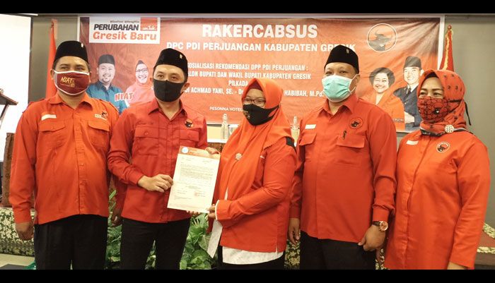 Hadiri Rakercabsus PDIP Gresik, Bu Min Optimis Patahkan Klaim Pasangan QA