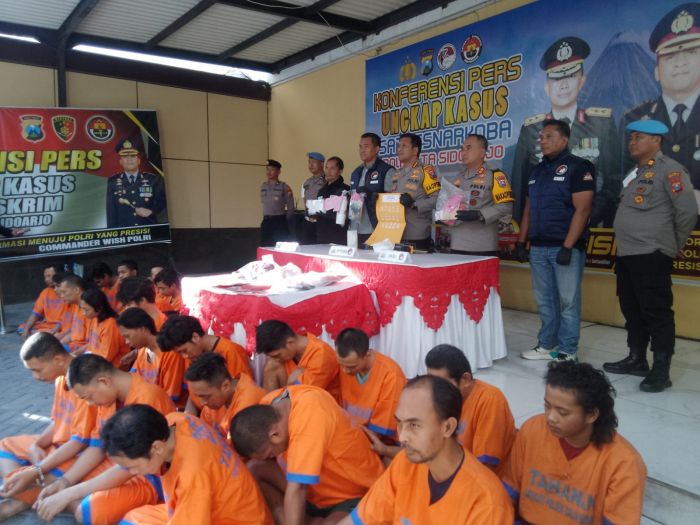 ​69 Pelaku Kasus Narkotika Diamankan Polres Sidoarjo dari Operasi Tumpas Narkoba Semeru 2024