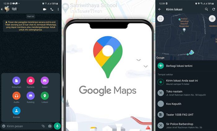 Cara Mudah Share Lokasi Google Maps di WhatsApp