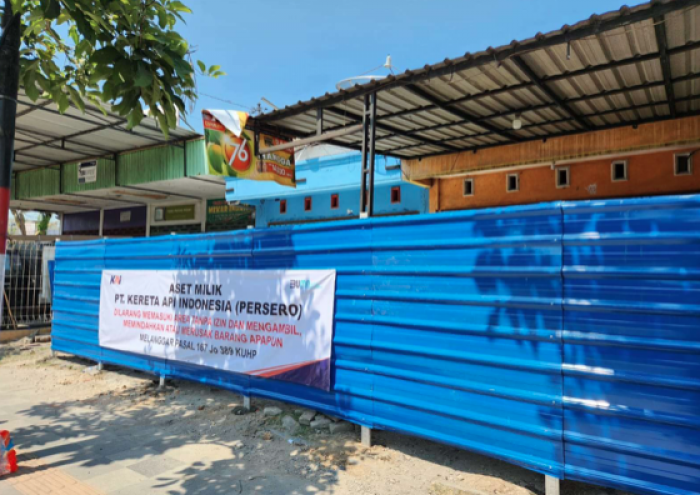 PT KAI Daop 8 Lakukan Penertiban Pengamanan Aset Lahan Ruko di Bojonegoro