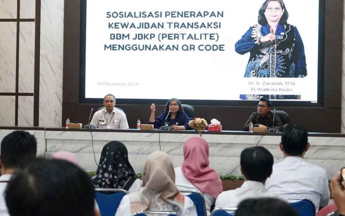 Pj Wali Kota Kediri Buka dan Beri Arahan di Sosialisasi Penerapan QR Code untuk Transaksi Pertalite