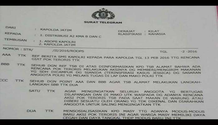 Modus Baru, Teroris Incar Polisi Pakai Sianida