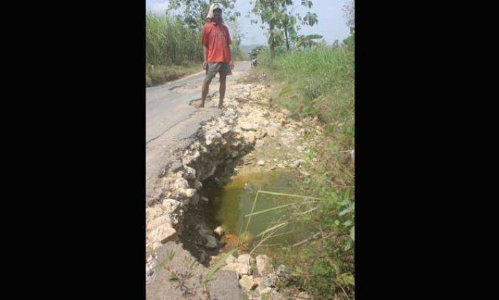 Lubang Besar Menganga di Jalan Parengan-Montong, Pemkab Diminta segera Perbaiki