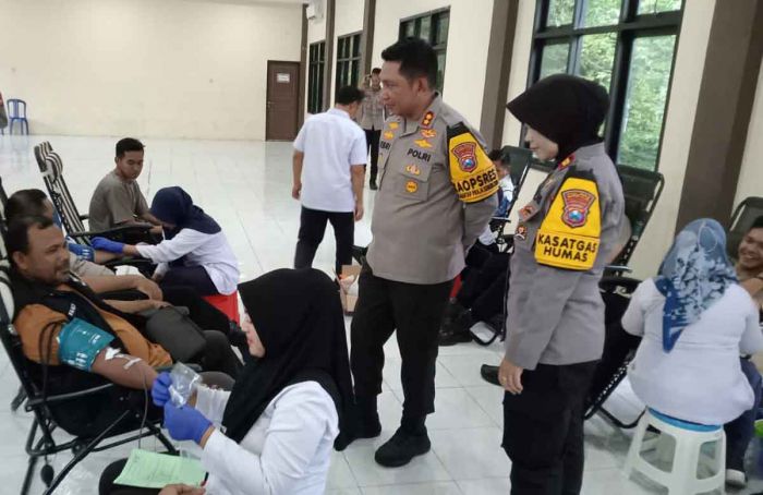 Peringati HUT ke-73 Humas Polri, Polres Bangkalan Gelar Donor Darah