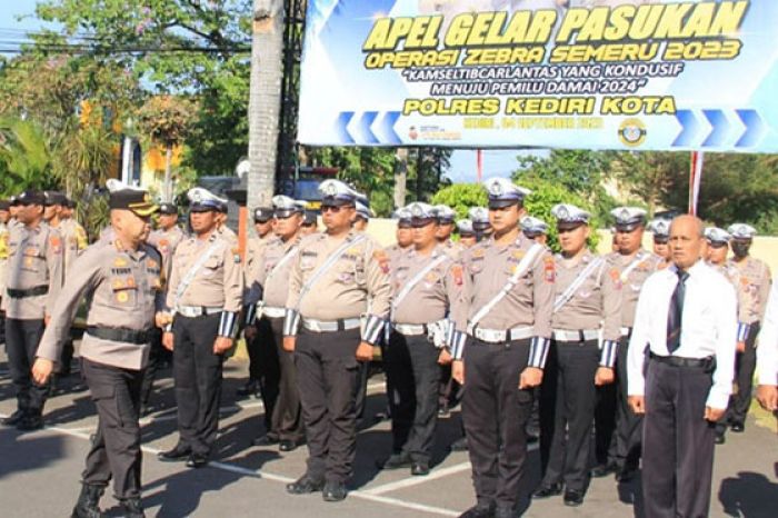 Polres Kediri Kota Gelar Pasukan Operasi Zebra Semeru 2023, Siap Wujudkan Kamseltibcarlantas