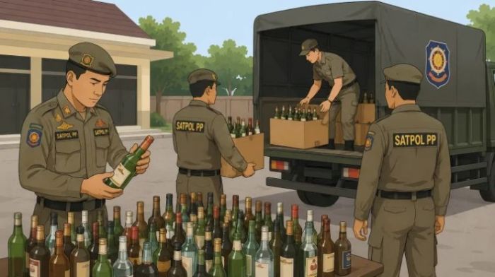 2 Oknum Satpol PP Tidur Pulas Usai Diajak Pesta Miras oleh Maling Kantor Disbudpar Tulungagung