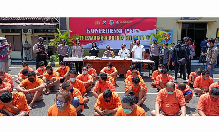 Januari-Maret 2021, Polres Kediri Kota Amankan 41 Tersangka Narkoba