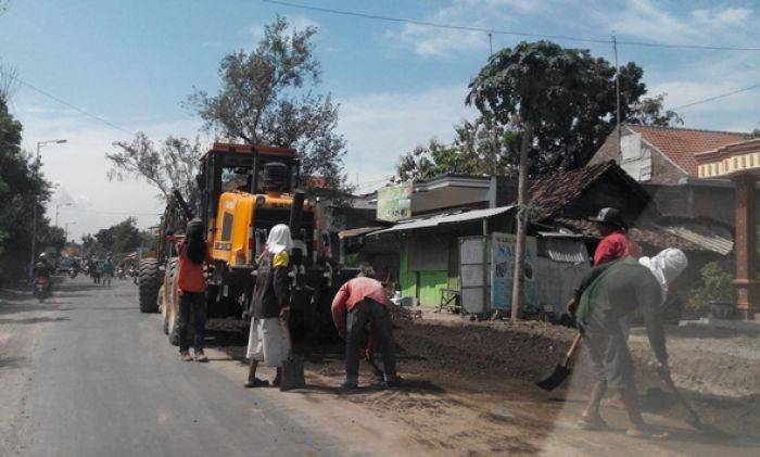 Perbaikan Jalur Mudik di Mojokerto Belum Tuntas