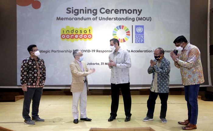 Teken MoU, UNDP dan Indosat Kerja Sama Percepat Pemulihan Pandemi