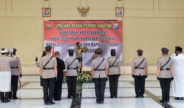 Kapolresta Sidoarjo Pimpin Sertijab Kabagren, Kasat Sabhara, dan 4 Kapolsek