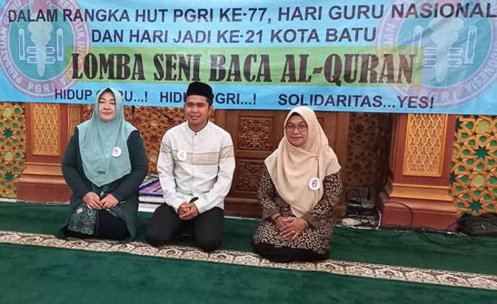 Peringati HUT PGRI ke-77, Guru MI Miftahul Ulum Juara 1 Lomba MTQ Kota Batu 2022