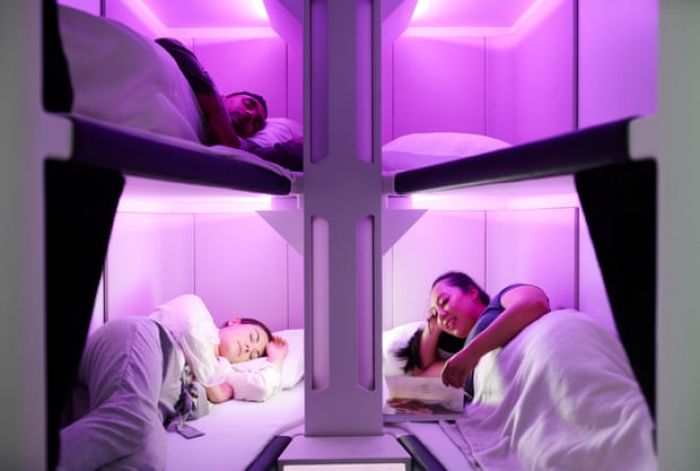 ​Pesawat Kelas Ekonomi Dilengkapi dengan Tempat Tidur
