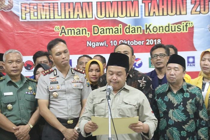 Kapolres Ngawi Pelopori Deklarasi Pemilu Damai