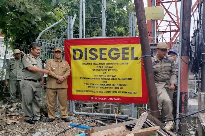 Amankan PAD, Pemkab Jombang Segel Sejumlah Tower BTS Tak Berizin