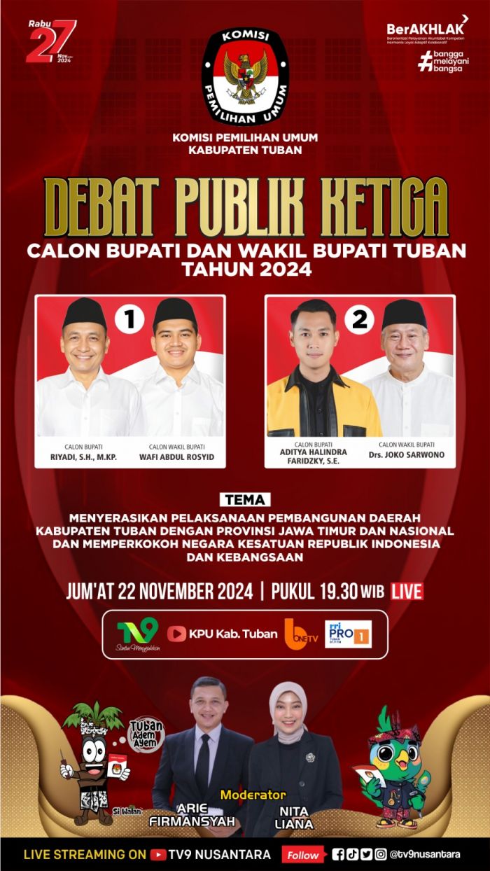 Jelang Debat Publik Terakhir, Ketua KPU Tuban Pastikan Pendukung yang Hadir Bertambah