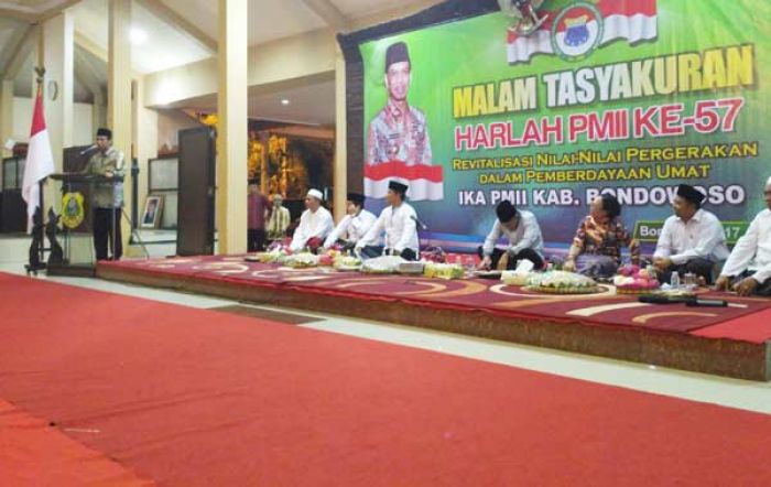 Malam Tasyakuran Harlah PMII ke-57 di Bondowoso, Bupati Amin Beri Wejangan