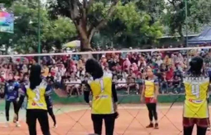 Semifinal Bola Voli Dandim Cup 2022, Tim Putri Bahana Menang Telak Lawan Germa