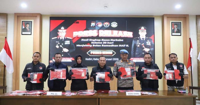 Polres Kediri Ungkap 22 Kasus Narkoba, Ringkus 26 Tersangka Jelang Ramadhan