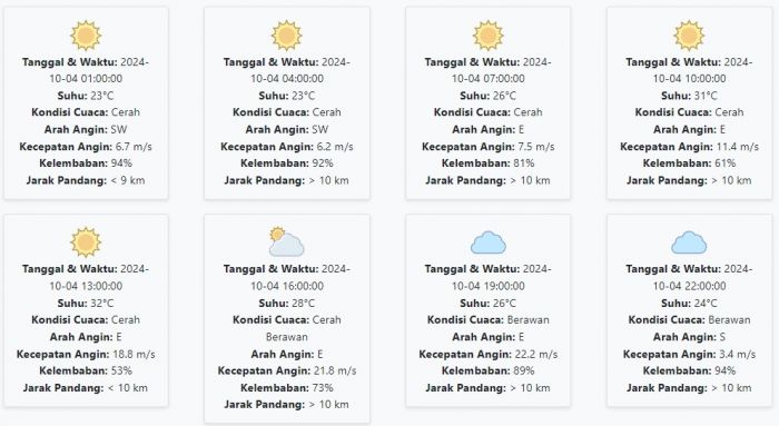 Cuaca Jember Hari ini Jumat, 4 Oktober 2024: Diperkirakan Cerah dengan Suhu 23-32 derajat celcius