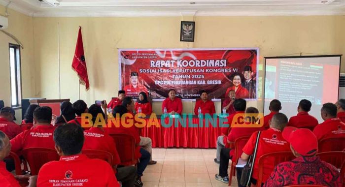 DPC PDIP Gresik Solid Satu Komando Jalankan Keputusan Kongres VI 2025