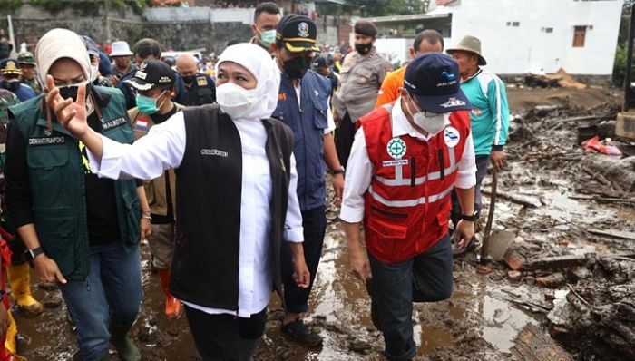 Gercep, Gubernur Khofifah Turun Tangan Tangani Banjir Bandang Kota Batu