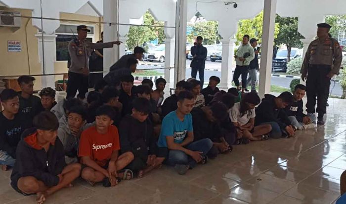 Nekat Konvoi di Tuban dan Bawa Sajam, 48 Pesilat Diamankan Polisi