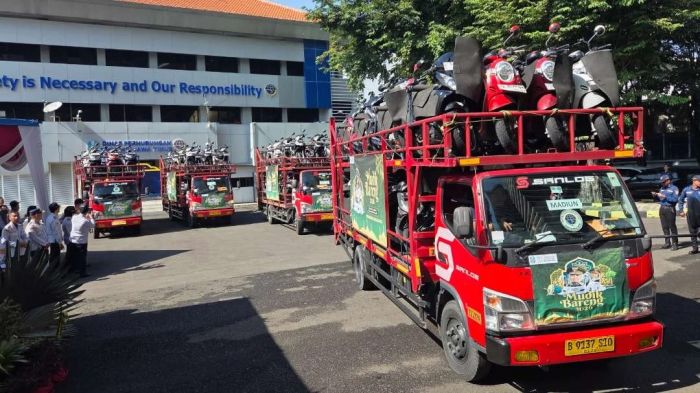 Ratusan Motor Ikut Angkutan Mudik Gratis Pemprov Jatim ke 6 Kota Tujuan