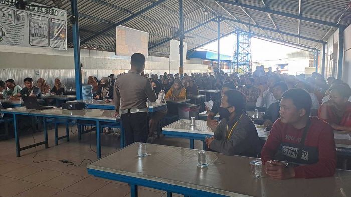 Satlantas Polres Pasuruan Edukasi Ribuan Karyawan Pabrik Jelang Mudik Lebaran 2026