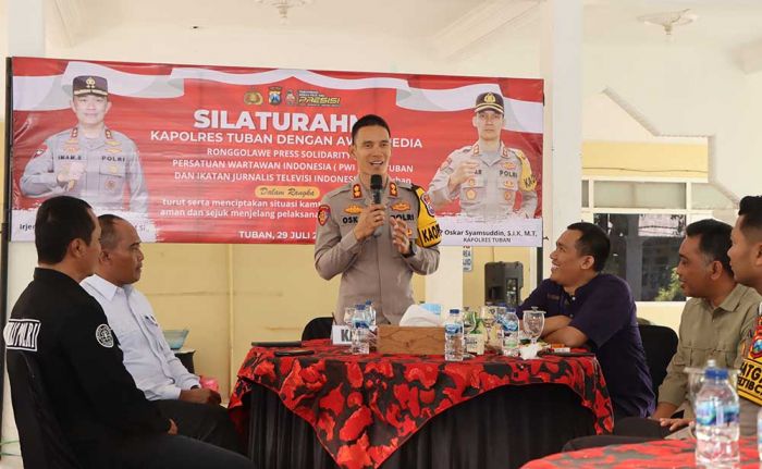 Silaturahmi Bersama Awak Media, Kapolres Ajak Jaga Kondusivitas Tuban