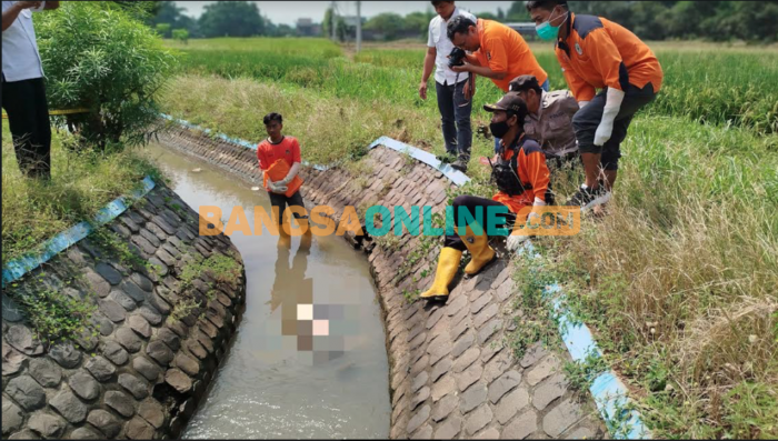 Bayi Perempuan Ditemukan Meninggal Terapung di Saluran Air Mojowarno Jombang