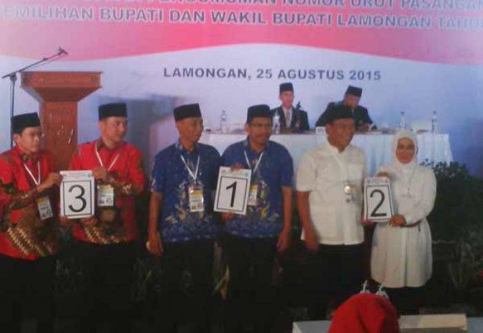 Berikut Hasil Undian Nomor Urut Cabup-Cawabup Lamongan